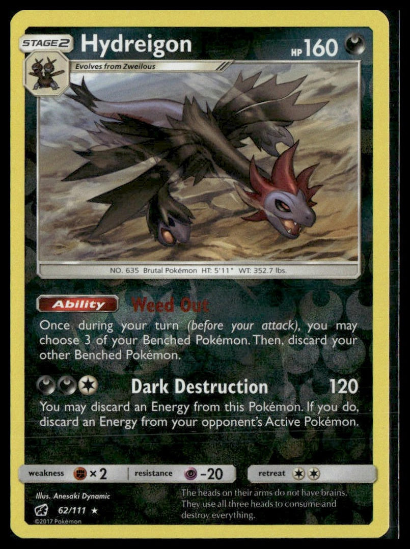 Hydreigon #62/111 Reverse Holo SM - Crimson Invasion LP