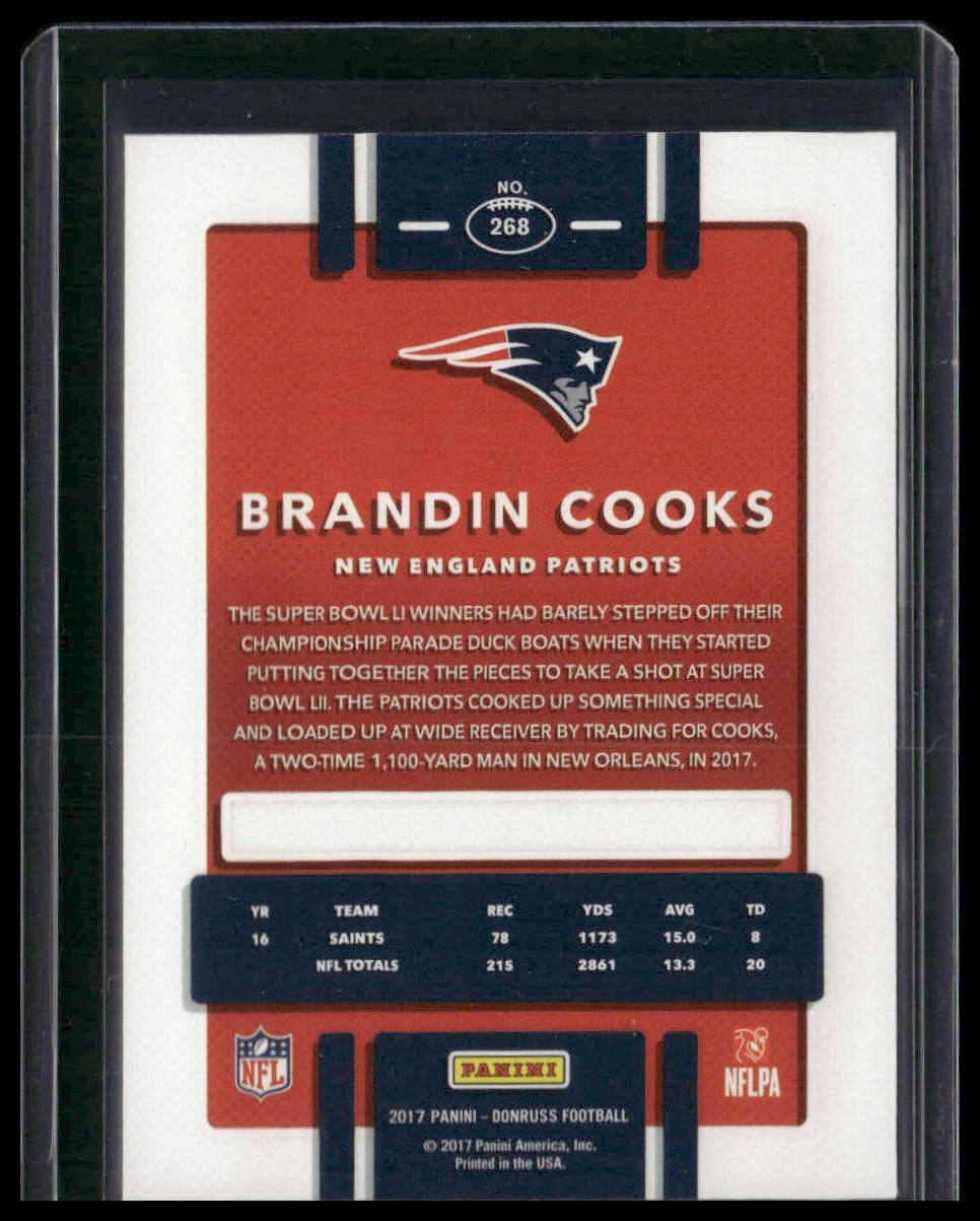 Brandin Cooks #268 2017 Donruss Press Proof Black #/10 New England Patriots