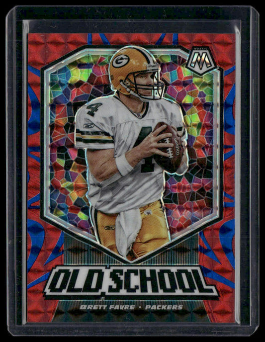 Brett Favre #OS15 2020 Panini Old School Reactive Blue #/99 Green Bay Packers