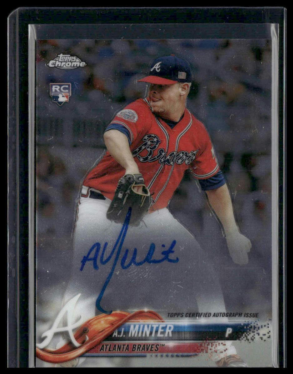 A.J. Minter #RA-AM 2018 Topps Chrome Rookie Autographs Atlanta Braves