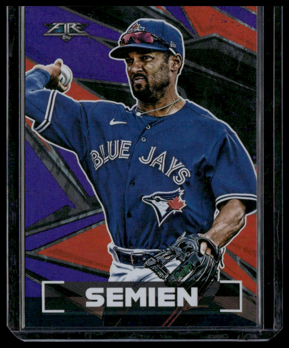 Marcus Semien #152 2021 Topps Fire Purple #/99 Toronto Blue Jays