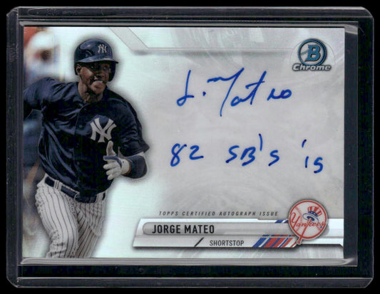 Jorge Mateo #BIA-JM 2017 Bowman Chrome Inscription Auto #/75 New York Yankees