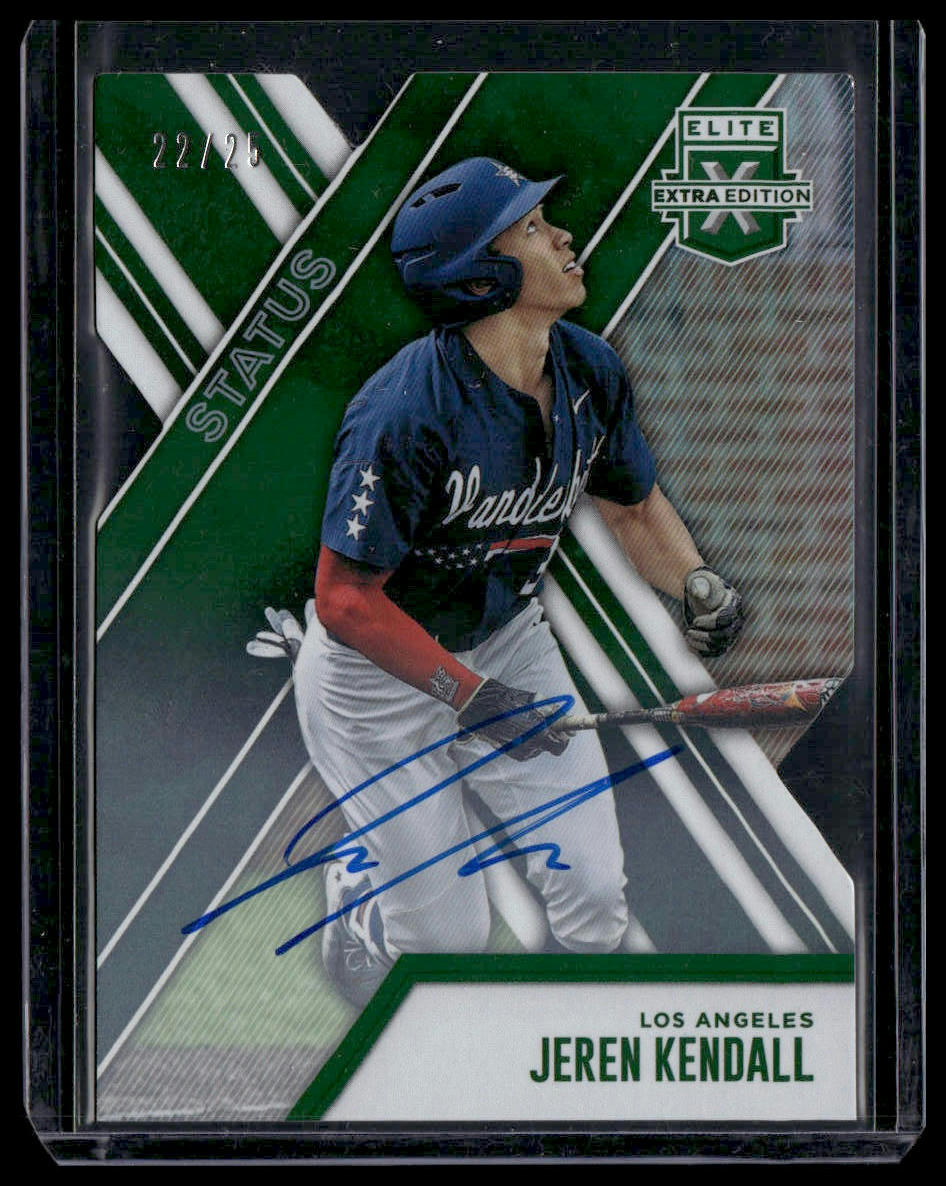 Jeren Kendall #23 2017 Panini Auto Die Cut Emerald #/25 Los Angeles Dodgers