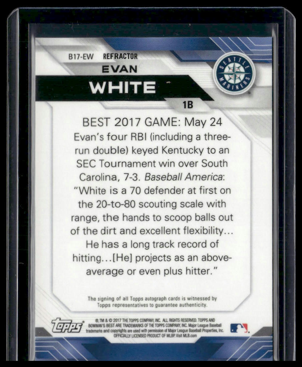 Evan White #B17-EW 2017 Bowman Best of 2017 Auto Refractor Seattle Mariners