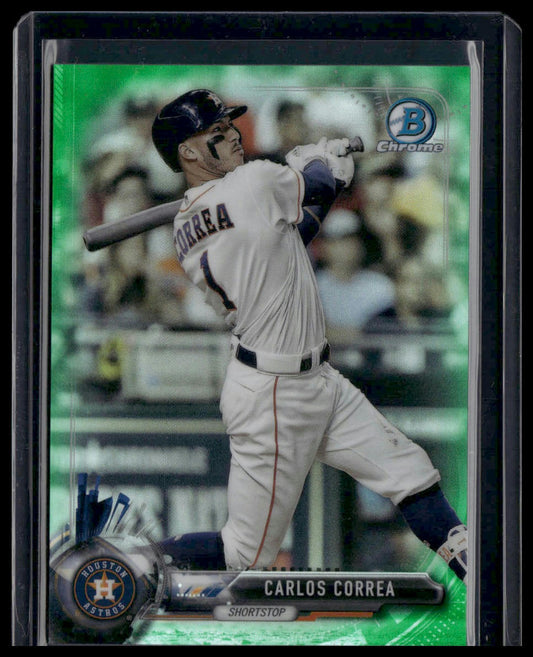 Carlos Correa #82 2017 Bowman Chrome Green Refractor #/99 Houston Astros