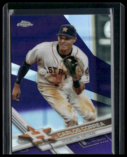 Carlos Correa #112 2017 Topps Chrome Purple Refractor #/299 Houston Astros