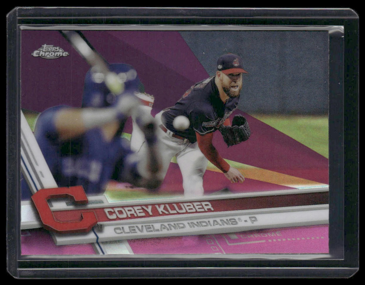 Corey Kluber #5 2017 Topps Chrome Pink Refractor Cleveland Indians
