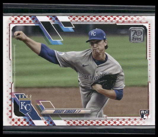 Brady Singer #169 Rookie 2021 Topps Independence Day #/76 Kansas City Royals