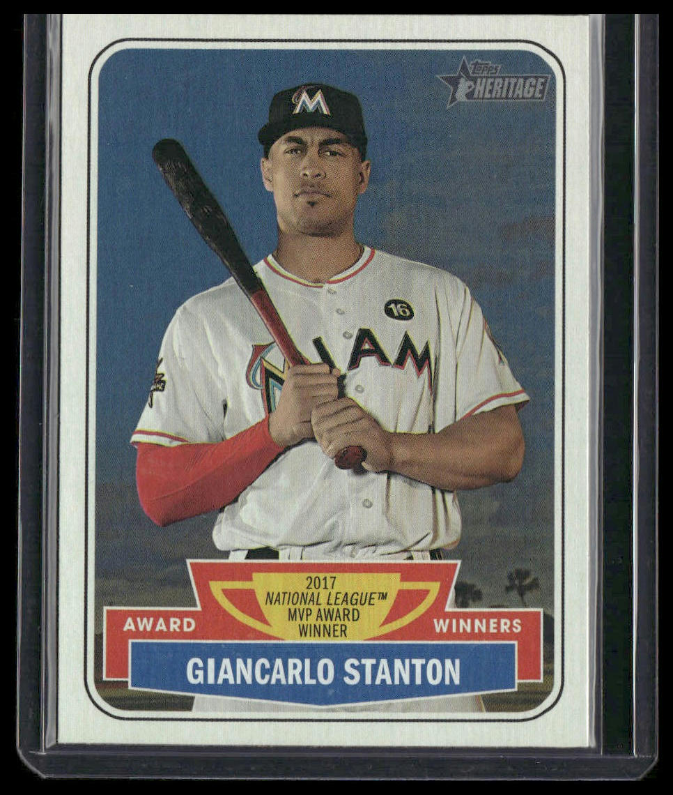 Giancarlo Stanton #AW-2 2018 Topps Heritage Award Winners Miami Marlins
