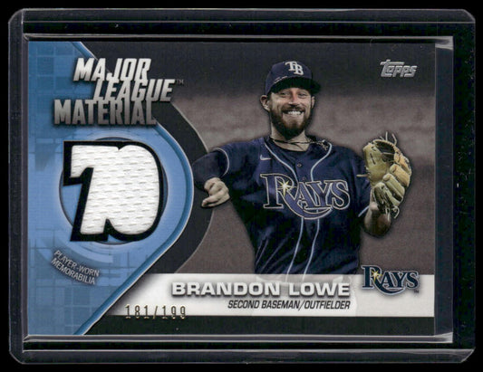Brandon Lowe #MLM-BL 2022 Topps Major League Material Black #/199 Tampa Bay Rays