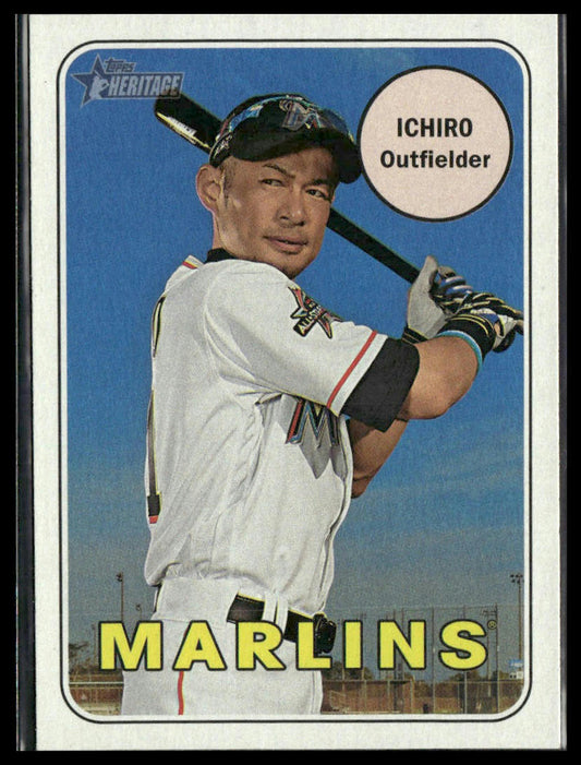 Ichiro #300 2018 Topps Heritage Miami Marlins