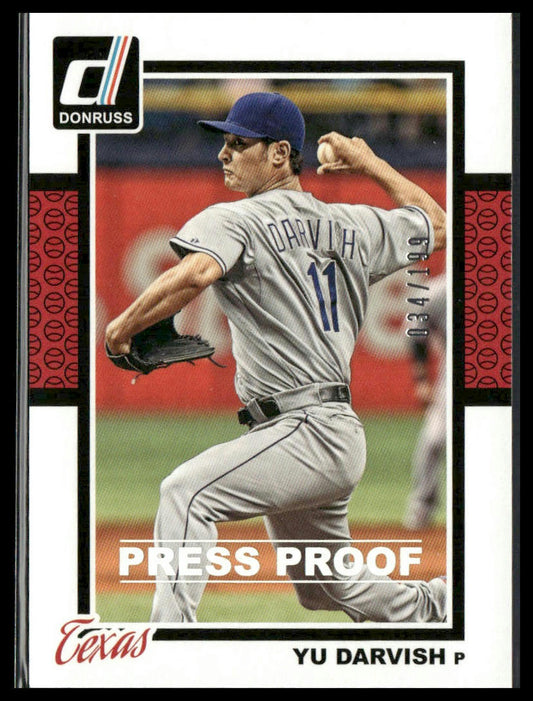 Yu Darvish #351 2014 Donruss Press Proofs Silver #/199 Texas Rangers