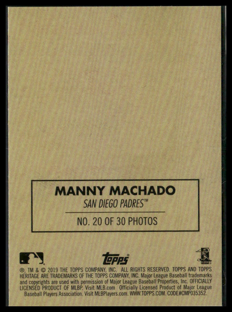 Manny Machado #20 2019 Topps Heritage 1970 Cloth Stickers San Diego Padres