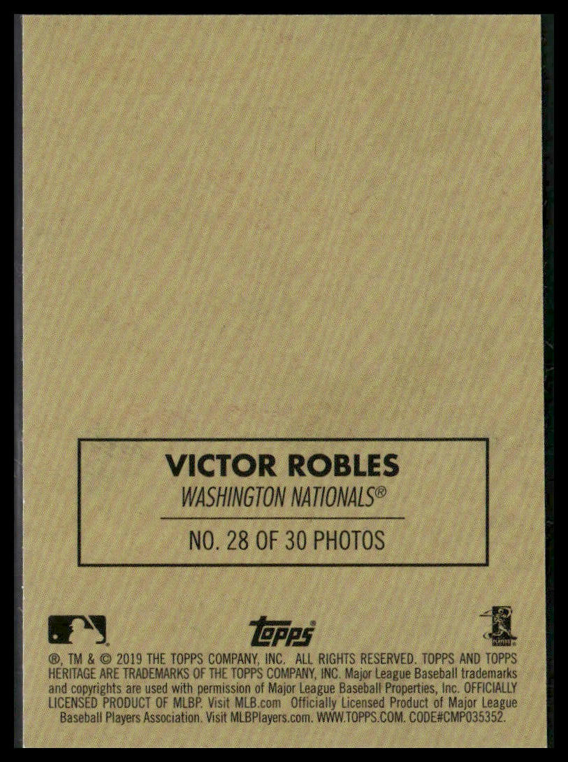 Victor Robles #28 2019 Topps Heritage 1970 Cloth Stickers Washington Nationals