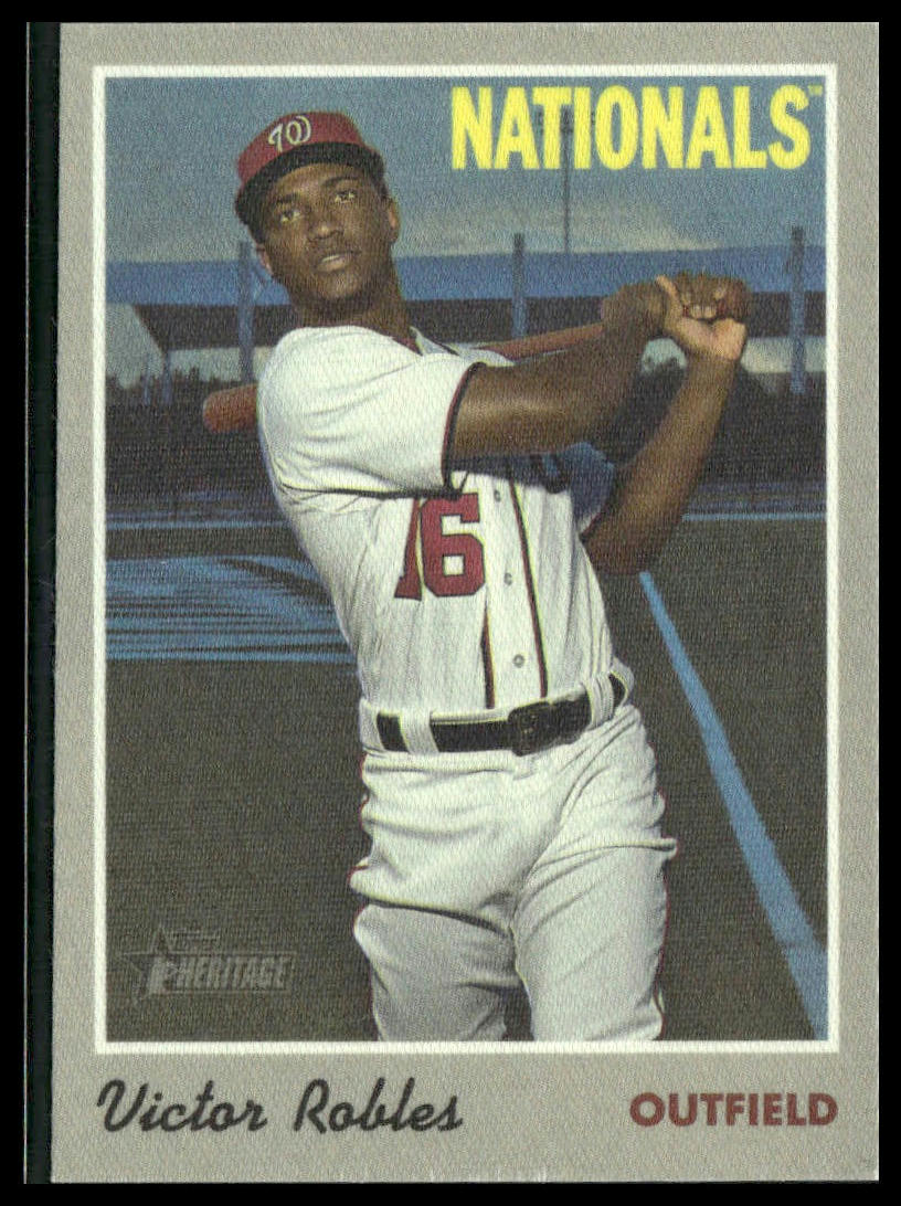 Victor Robles #28 2019 Topps Heritage 1970 Cloth Stickers Washington Nationals