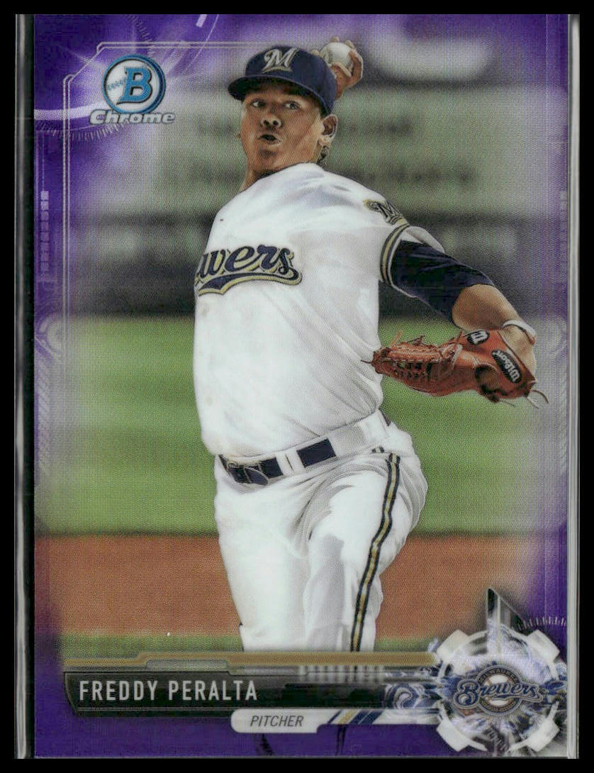 Freddy Peralta #BDC-29 2017 Bowman Draft Chrome Purple #/250 Milwaukee Brewers