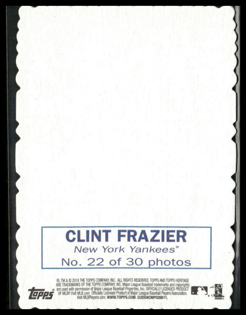 Clint Frazier #22 2018 Topps Heritage 1969 Topps Deckle New York Yankees