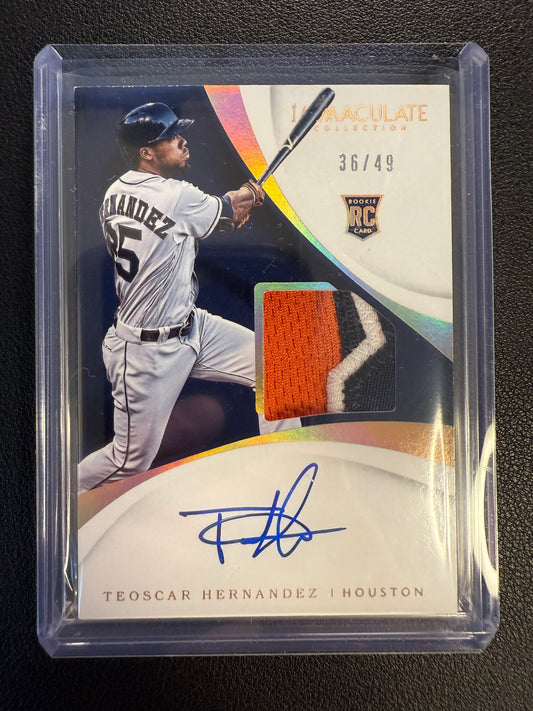 Teoscar Hernandez #130 Rookie 2017 Panini Immaculate Gold #/49 Houston Astros