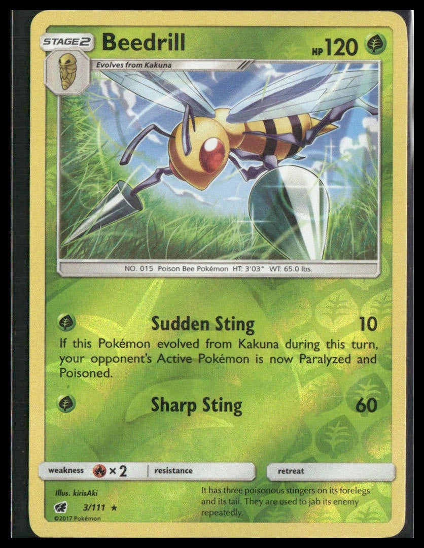Beedrill #3/111 Reverse Holo SM - Crimson Invasion LP