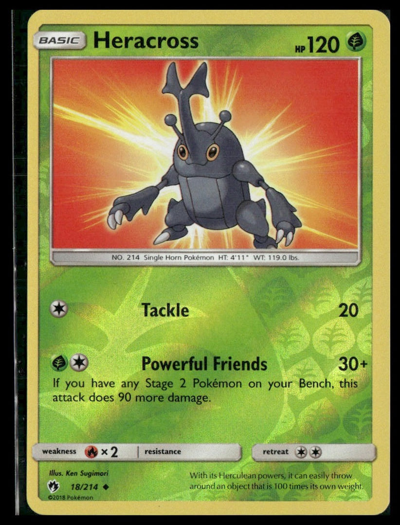 Heracross #18/214 Reverse Holo SM - Lost Thunder LP