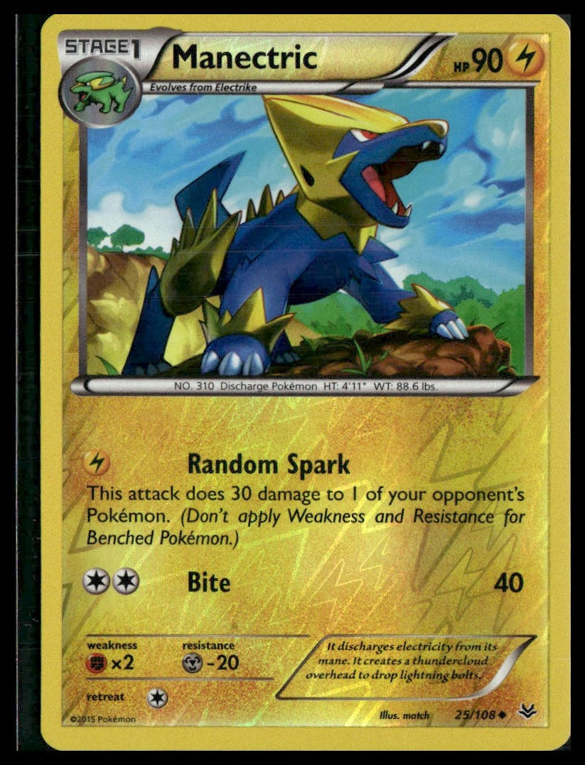 Manectric #25/108 Reverse Holo XY - Roaring Skies LP