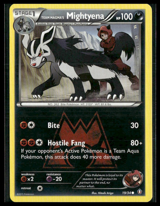 Team Magma's Mightyena #19/34 Double Crisis LP
