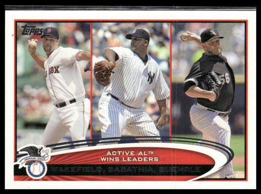 Active AL Wins Leaders (Wakefield / Sabathia / Buehrle) #212 2012 Topps