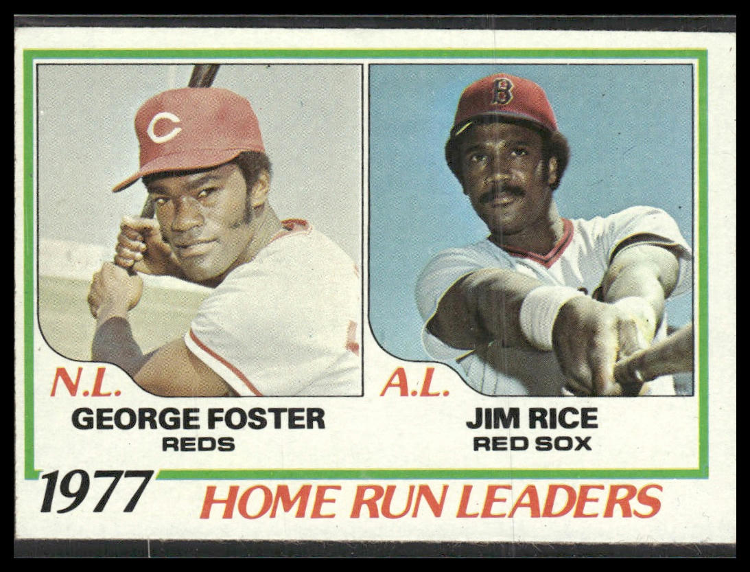 1977 Home Run Leaders (George Foster / Jim Rice) #202 1978 Topps