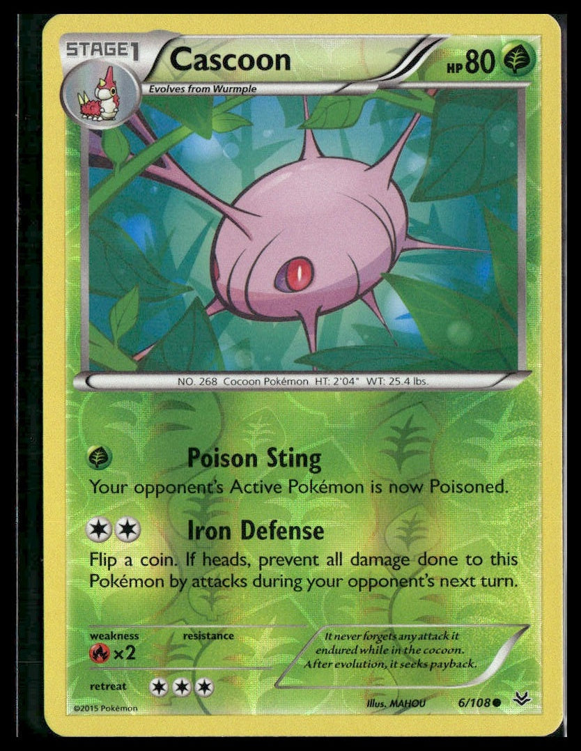 Cascoon #6/108 Reverse Holo XY - Roaring Skies LP