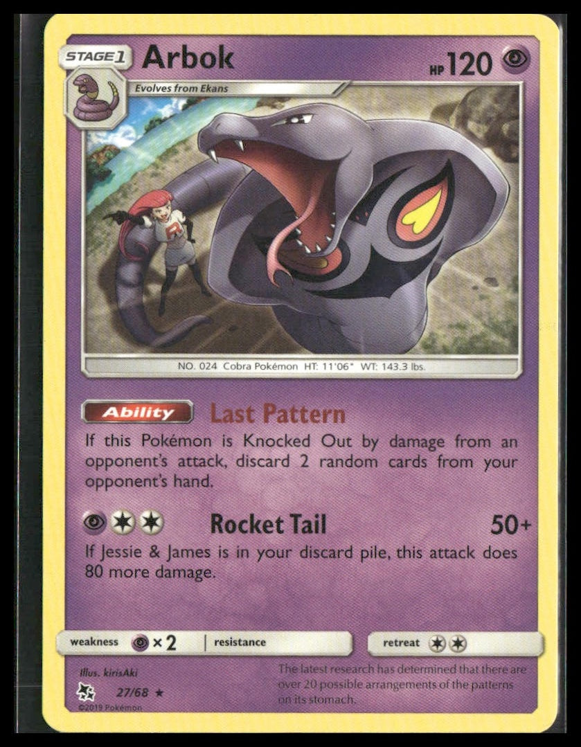 Arbok #27/68 Hidden Fates LP