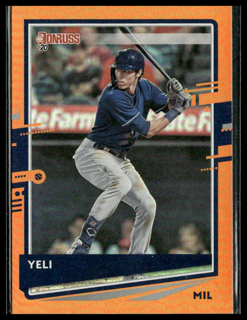 Christian Yelich "Yeli" #110 2020 Donruss Holo Orange Milwaukee Brewers