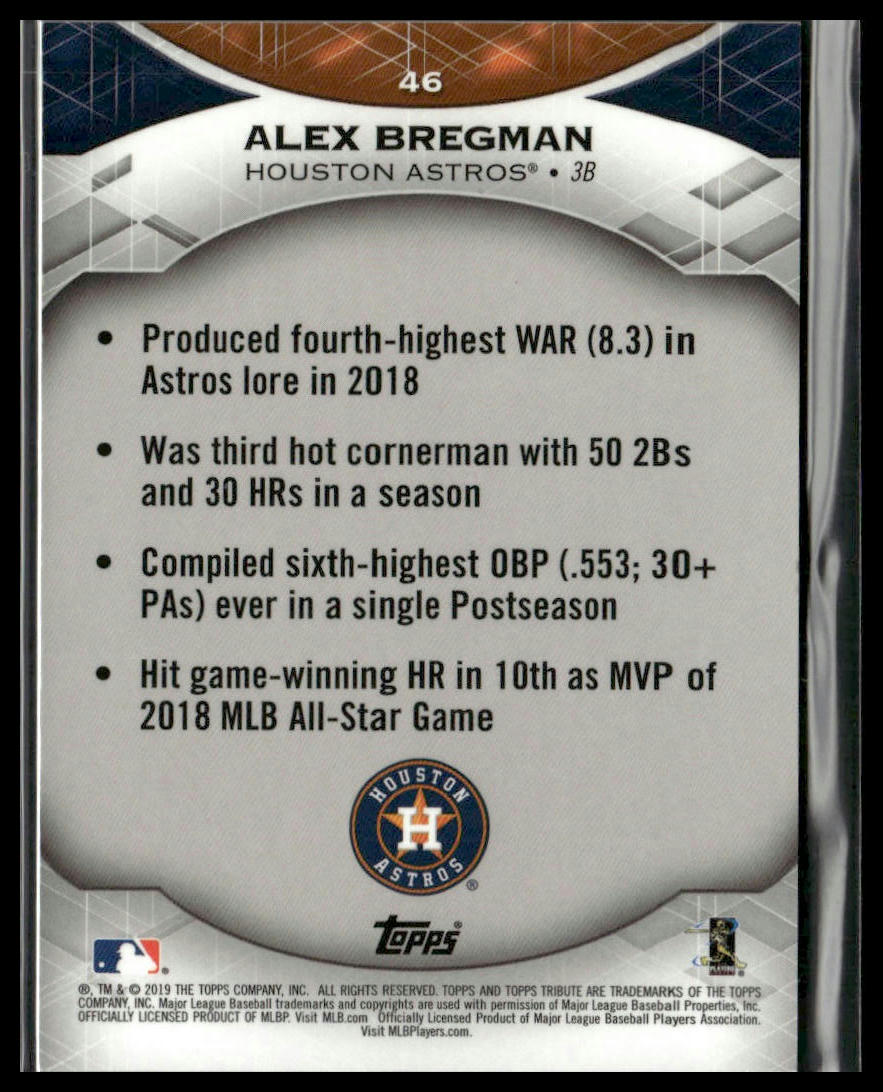 Alex Bregman #46 2019 Topps Tribute Green #/99 Houston Astros