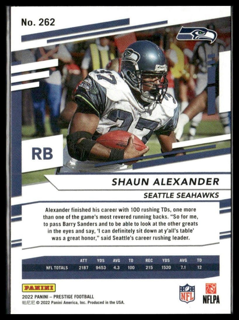 Shaun Alexander #262 2022 Panini Prestige Seattle Seahawks