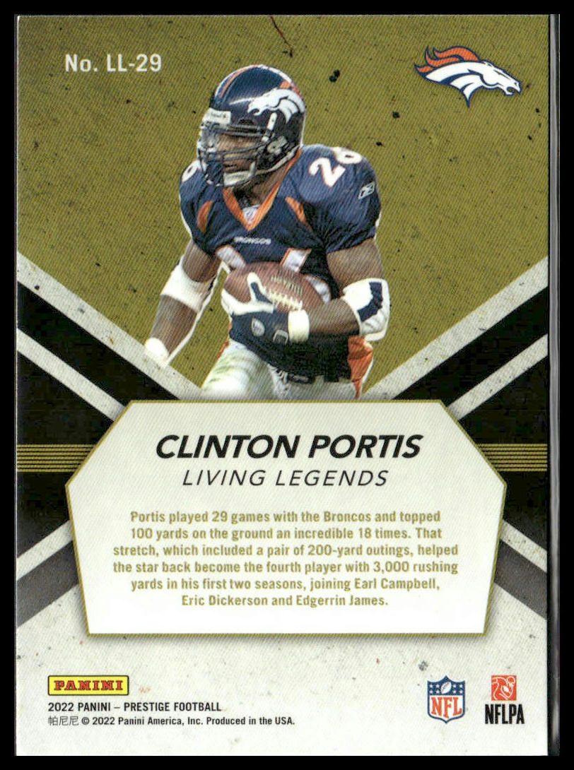 Clinton Portis #LL-29 2022 Panini Prestige Living Legends Denver Broncos