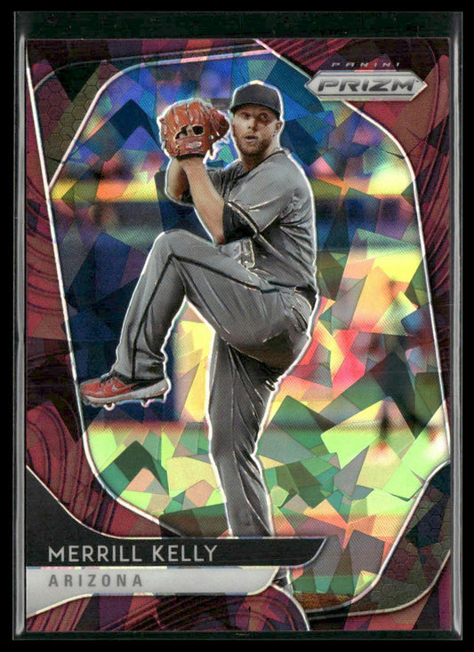 Merrill Kelly #222 2020 Panini Prizm Burgundy Cracked Ice #/25 Diamondbacks
