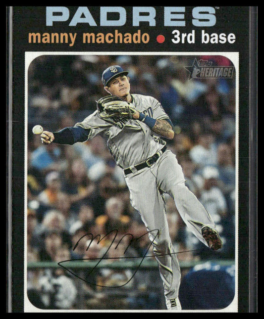 Manny Machado #308 2020 Topps Heritage San Diego Padres Action Image