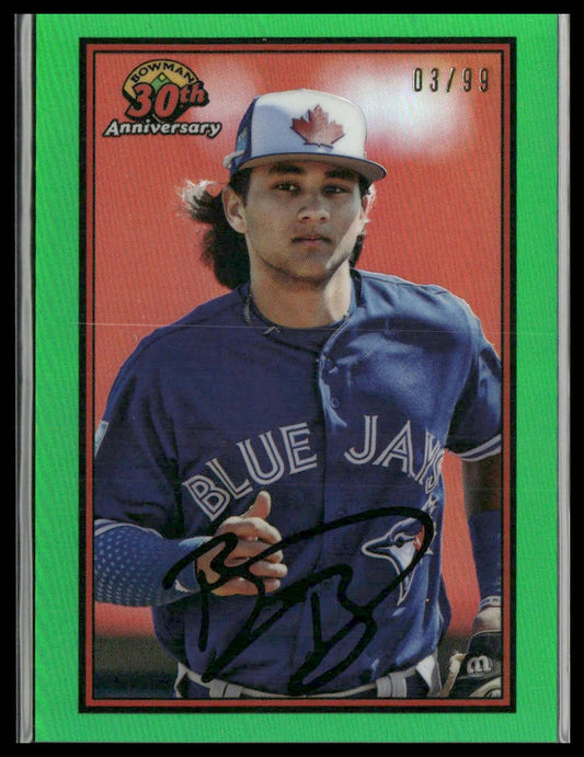 Bo Bichette #B30-BB 2019 Bowman Green Refractors #/99 Toronto Blue Jays