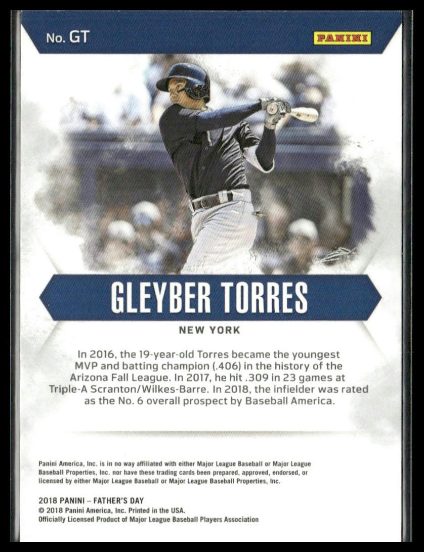 Gleyber Torres #GT 2018 Panini Father's Day #/399 New York Yankees