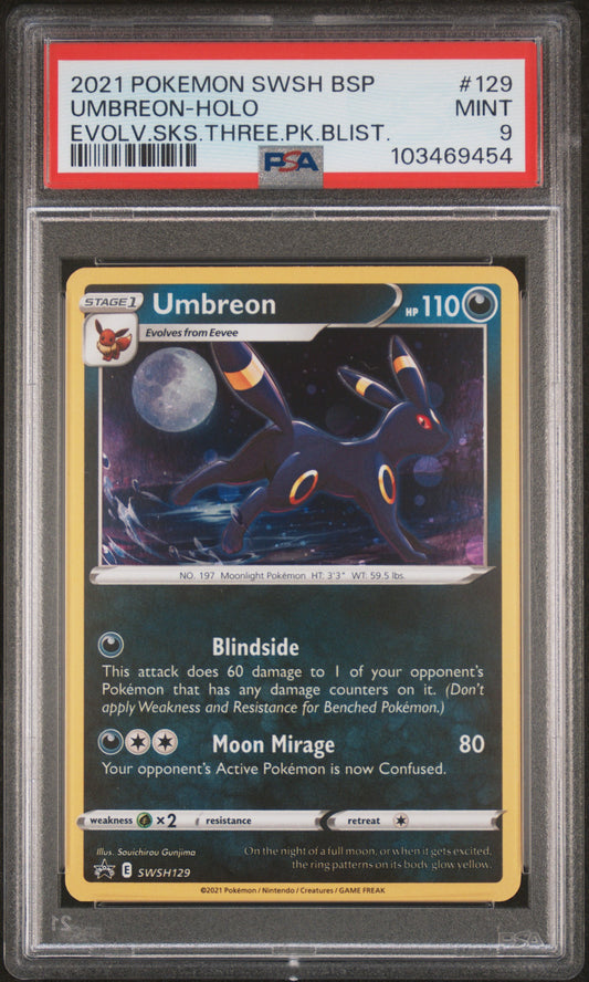 PSA 9 Umbreon-Holo #129 2021 Pokemon Swsh Black Star Promo