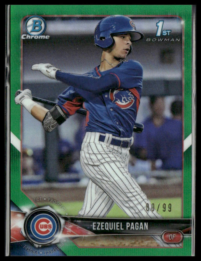 Ezequiel Pagan #BDC-106 2018 Bowman Draft Chrome Green #/99 Chicago Cubs