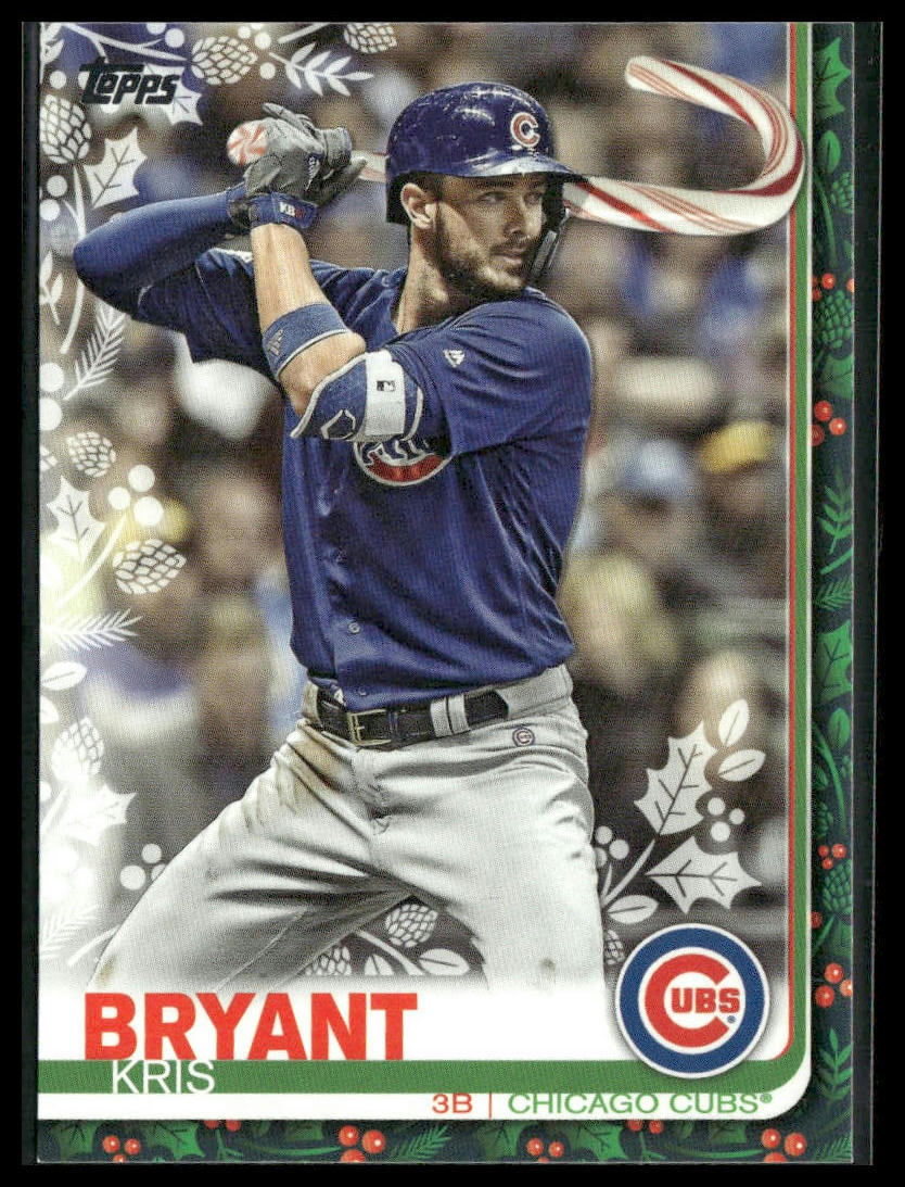 Kris Bryant #HW197 2019 Topps Holiday Chicago Cubs Candy Cane Bat
