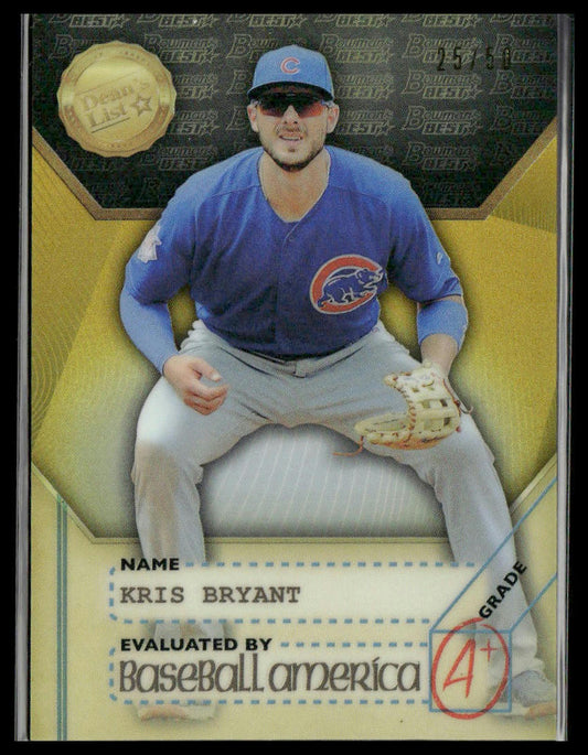 Kris Bryant #BADL-KB 2017 Bowman's Best Dean’s List Gold #/50 Chicago Cubs