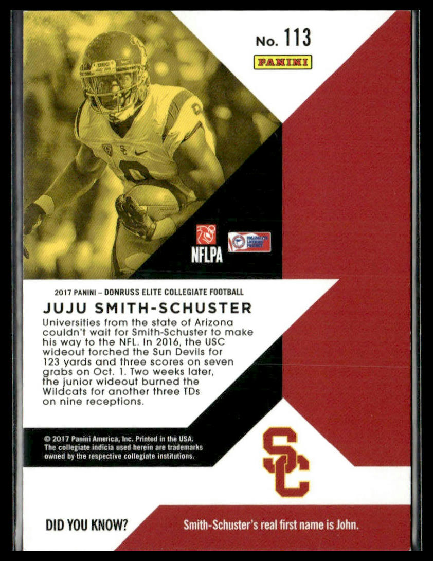 JuJu Smith-Schuster #113 Rookie 2017 Panini Elite Blue #/25 USC Trojans