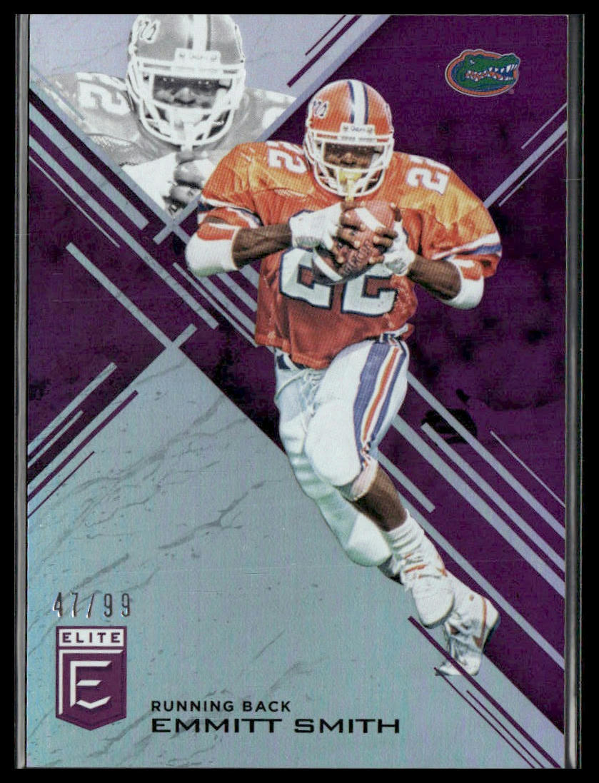 Emmitt Smith #35 2017 Panini Elite Draft Picks Purple #/99 Florida Gators