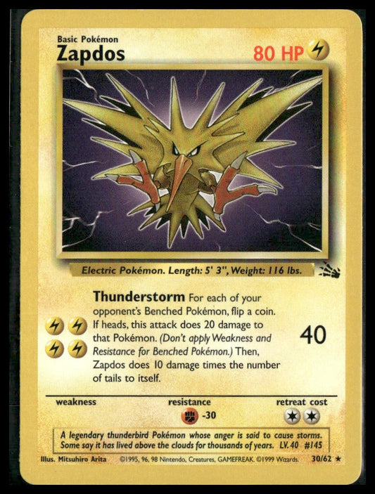 Zapdos #30/62 Fossil LP