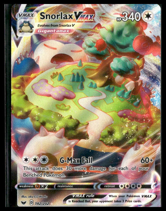 Snorlax VMAX #142/202 Sword & Shield Base Set LP