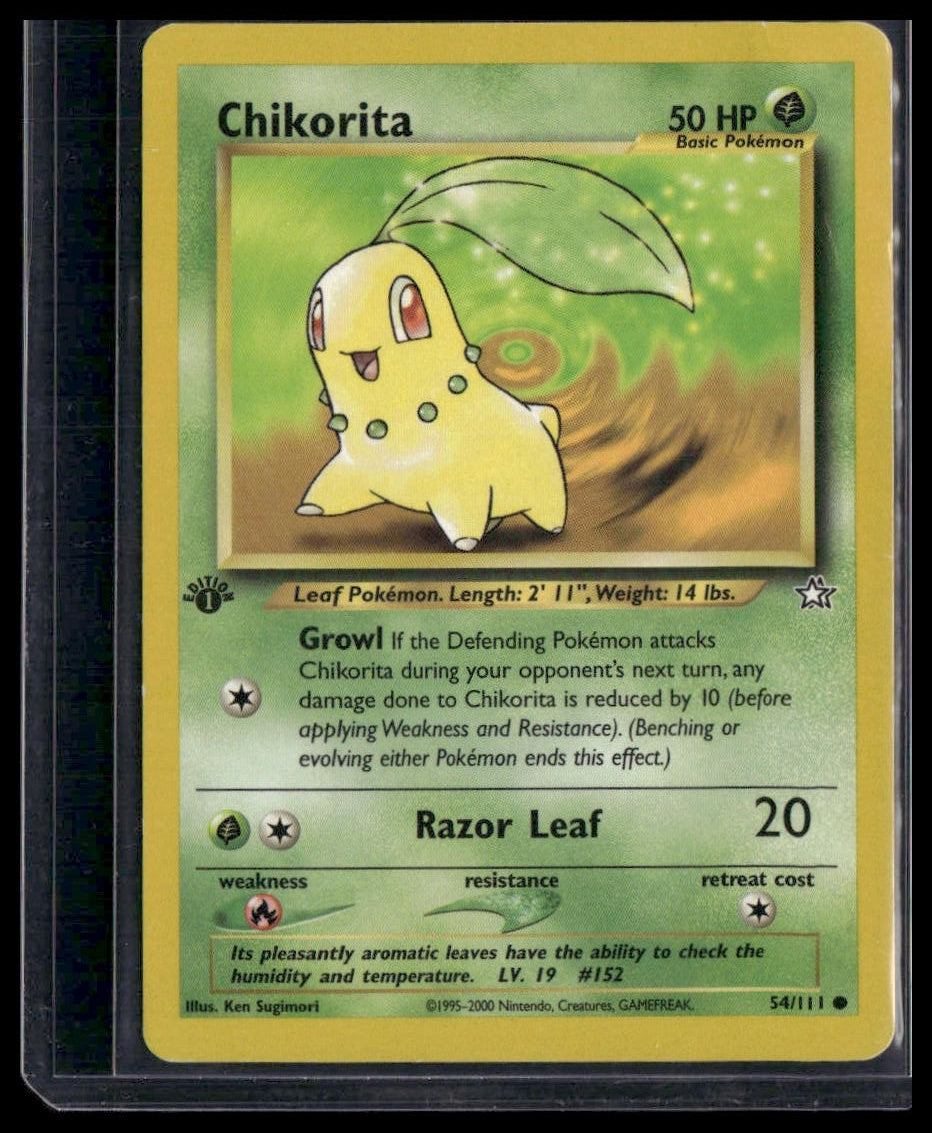 Chikorita #054/111 CREASE 1st Edition Neo Genesis MP