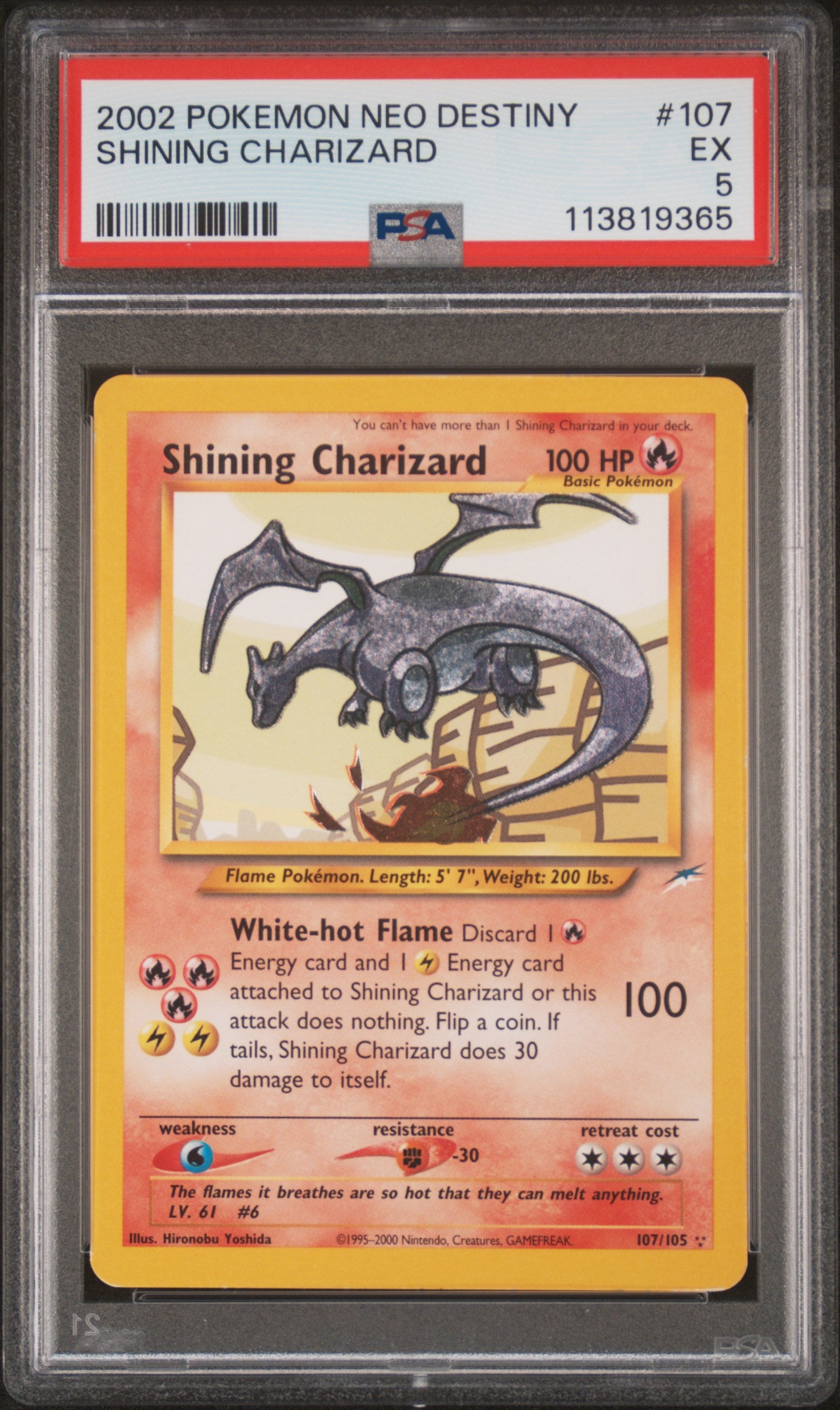 PSA 5 Shining Charizard #107 2002 Pokemon Neo Destiny
