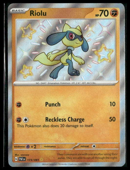 Riolu #173/091 Paldean Fates NM
