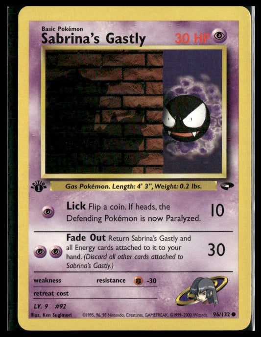 Sabrina's Gastly #096/132 1st Edition Gym Challenge VLP